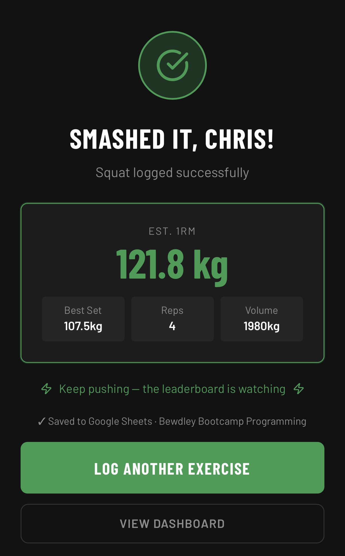 Bootcamp Track screenshot